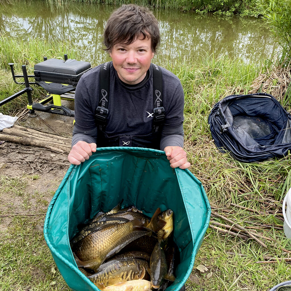 young male with course fishing from a york fishery